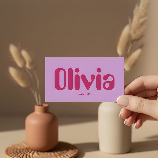 Retro minimalistisch vet roze Visitekaartje