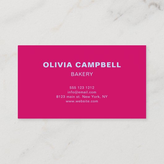 Retro minimalistisch vet roze Visitekaartje (Achterkant)