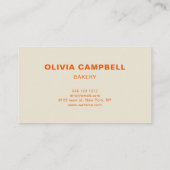 Retro minimalistisch vet Sinaasappel Visitekaartje (Achterkant)