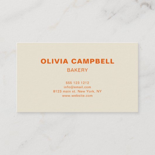 Retro minimalistisch vet Sinaasappel Visitekaartje (Achterkant)