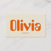 Retro minimalistisch vet Sinaasappel Visitekaartje (Voorkant)