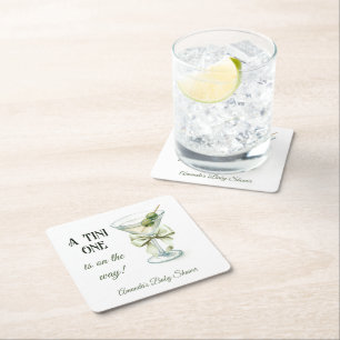 Retro Minimalistische A Tini One Martini Baby Show Kartonnen Onderzetters