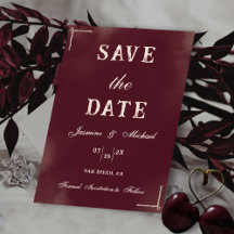 Retro Minimalistische Burgundy & Ivoor Klassieke T