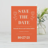 Retro Minimalistische Custom Save the Date Kaarten (Staand voorkant)