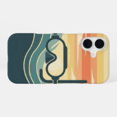Retro Minimalistische Duik iPhone 16 Hoesje (Achterkant horizontaal)