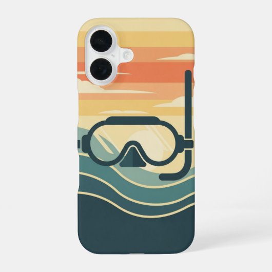 Retro Minimalistische Duik iPhone 16 Hoesje (Achterkant)