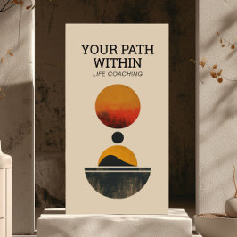 Retro Minimalistische Eclipse Serenity Life Coach, Visitekaartje