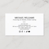 Retro Minimalistische Eclipse Serenity Life Coach, Visitekaartje (Achterkant)