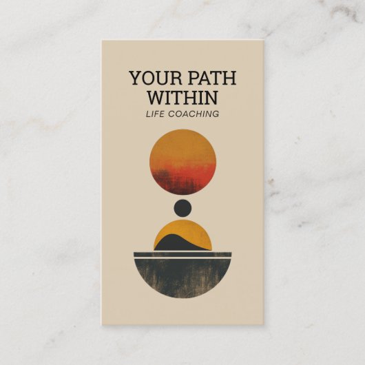 Retro Minimalistische Eclipse Serenity Life Coach, Visitekaartje (Voorkant)