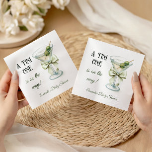 Retro Minimalistische Een Tini One Martini Baby Sh Servet