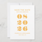 Retro Minimalistische Foto Huwelijk Save The Date (Voorkant)