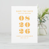 Retro Minimalistische Foto Huwelijk Save The Date (Staand voorkant)