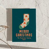 Retro minimalistische geïllustreerde kerstwinterso feestdagenkaart