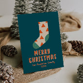 Retro minimalistische geïllustreerde kerstwinterso feestdagenkaart