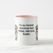 Retro minimalistische geweldige vriendschap tussen mok (Midden)