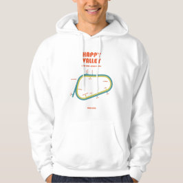 Retro minimalistische Happy Valley Racecourse lijn Hoodie