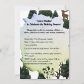 Retro minimalistische herten tussen vakantiebomen kaart (Voorkant)