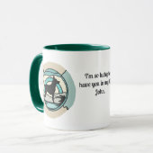 Retro minimalistische hond alleen op het strand mok (Voorkant links)