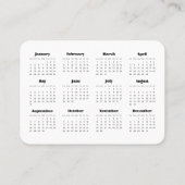 Retro minimalistische Kalender 2025 zakelijk Visitekaartje (Achterkant)