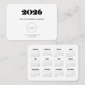 Retro minimalistische Kalender 2025 zakelijk Visitekaartje (Voorkant / Achterkant)