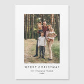 Retro Minimalistische Kerstfoto Magnetische Kaart (Voorkant)