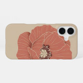Retro Minimalistische Klaproos iPhone 16 Hoesje (Achterkant horizontaal)