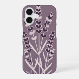 Retro Minimalistische Lavendel Stengels iPhone 16 Hoesje