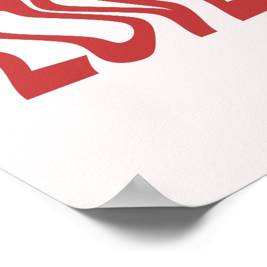 Retro minimalistische 'liefde' Wavy tekst Poster (Hoek)