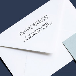 Retro Minimalistische Naam/Terugkeeradres Bedrijf Zelfinktende Stempel