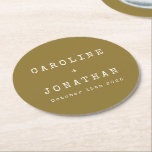 Retro minimalistische Ochre Type writer Custom Wed Ronde Kartonnen Onderzetter<br><div class="desc">Retro Minimalistisch Onderzetter voor typemachine - Aangepast bruiloft rond papier in Ochre</div>