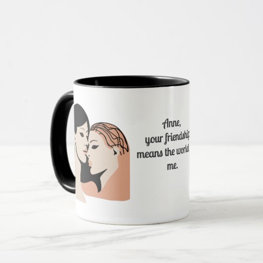 Retro minimalistische onuitgesproken Bond gezichte Mok (Voorkant links)