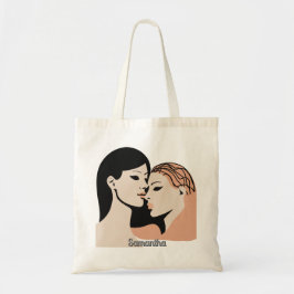 Retro minimalistische onuitgesproken Bond gezichte Tote Bag