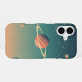 Retro Minimalistische Pastel Orb iPhone 16 Hoesje (Achterkant horizontaal)