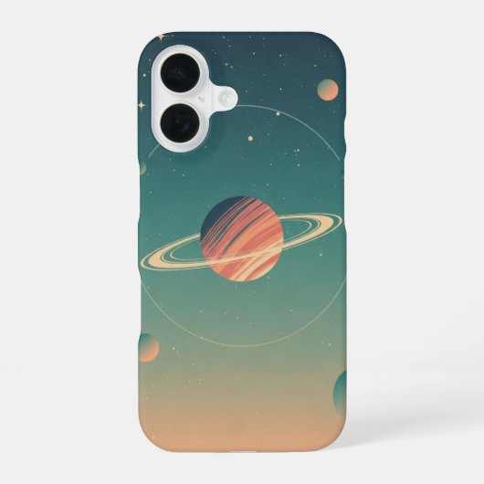Retro Minimalistische Pastel Orb iPhone 16 Hoesje (Achterkant)