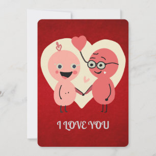 Retro Minimalistische Schattige Liefde Samen   gra Feestdagenkaart
