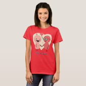 Retro minimalistische Schattigee liefde samen | gr T-shirt (Voorkant volledig)