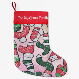 Retro-minimalistische Sokken in vakantieglazen Kleine Kerstsok