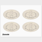 Retro Minimalistische Trouwsticker Ovale Sticker (Vel)