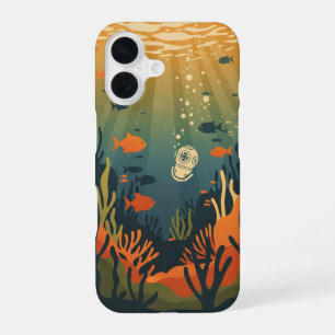 Retro Minimalistische Vis iPhone 16 Hoesje