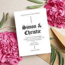 Retro Minimalistische Zwart-Wit Bruiloft