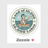 Retro Minnesota Loon Bird met sjaal en peddel Sticker (Vel)