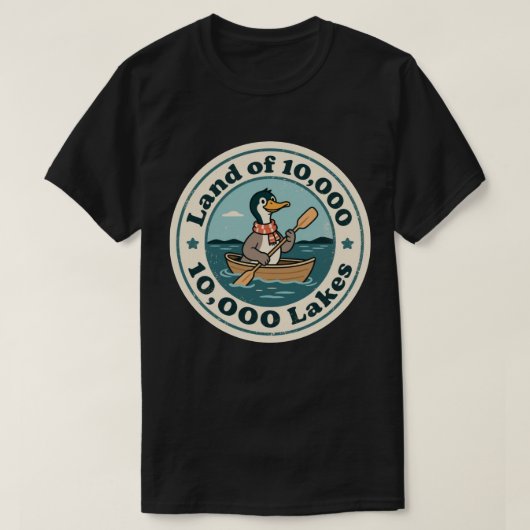 Retro Minnesota Loon Bird met sjaal en peddel T-shirt (Design voorkant)