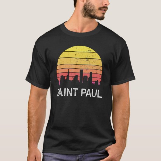 Retro Minnesota Saint Paul Skyline  Urban B T-shirt (Voorkant)
