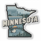 Retro Minnesota Sticker (Voorkant)