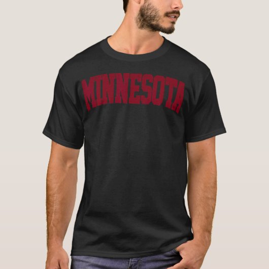 Retro Minnesota T-shirt  Minnesota Maroon Gold (Voorkant)