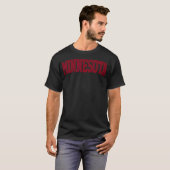 Retro Minnesota T-shirt  Minnesota Maroon Gold (Voorkant volledig)