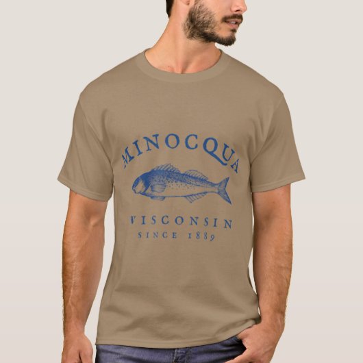 Retro Minocqua Wisconsin Fishing T-shirt (Voorkant)