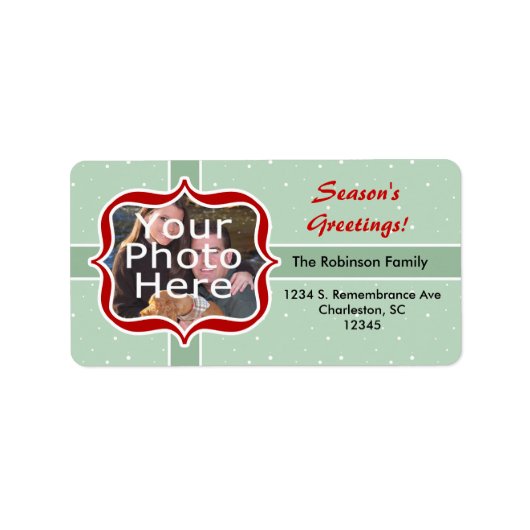 Retro Mint Adreslabel Etiket (Voorkant)