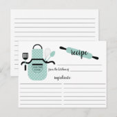 Retro Mint Apron Kitchen Tools Recipcard Briefkaart (Voorkant / Achterkant)