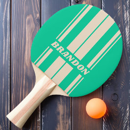 Retro Mint Board Strepen met Naam Tafeltennisbatje